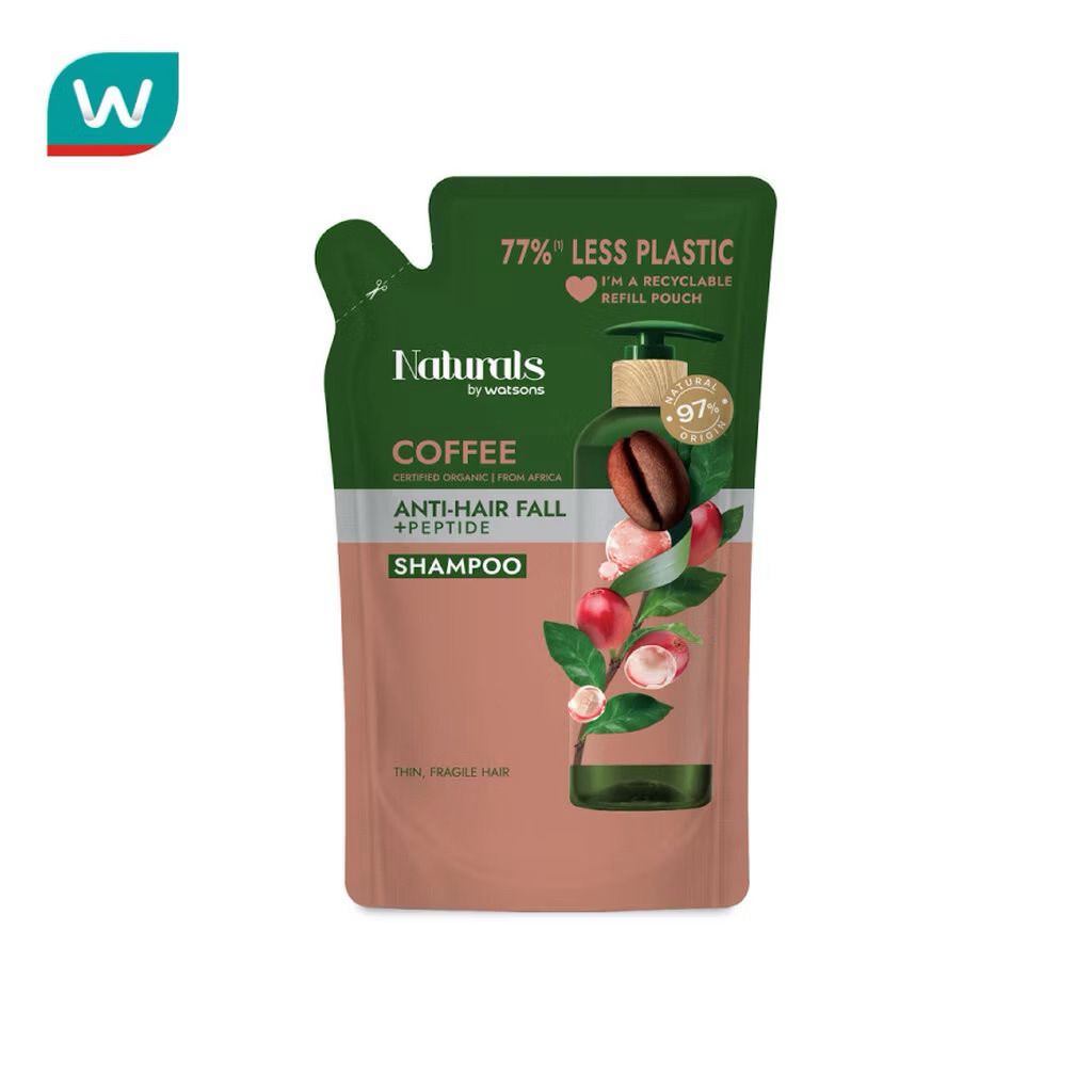 Naturals by Watsons เนเชอรัล บาย วัตสัน คอฟฟี่ แอนตี้-แฮร์ฟอล แชมพู 450มล.(รีฟิล)