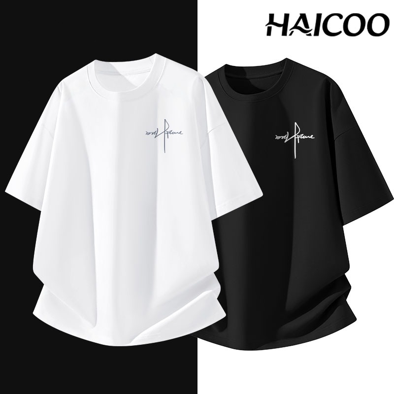 🔥ร้อนแรง🔥 220G เสื้อยืด Cotton 100% HAICOO คอกลม นุ่มสบาย ระบายอากาศดี ไซส์ใหญ่ S-4XL พร้อมส่งจากไทย