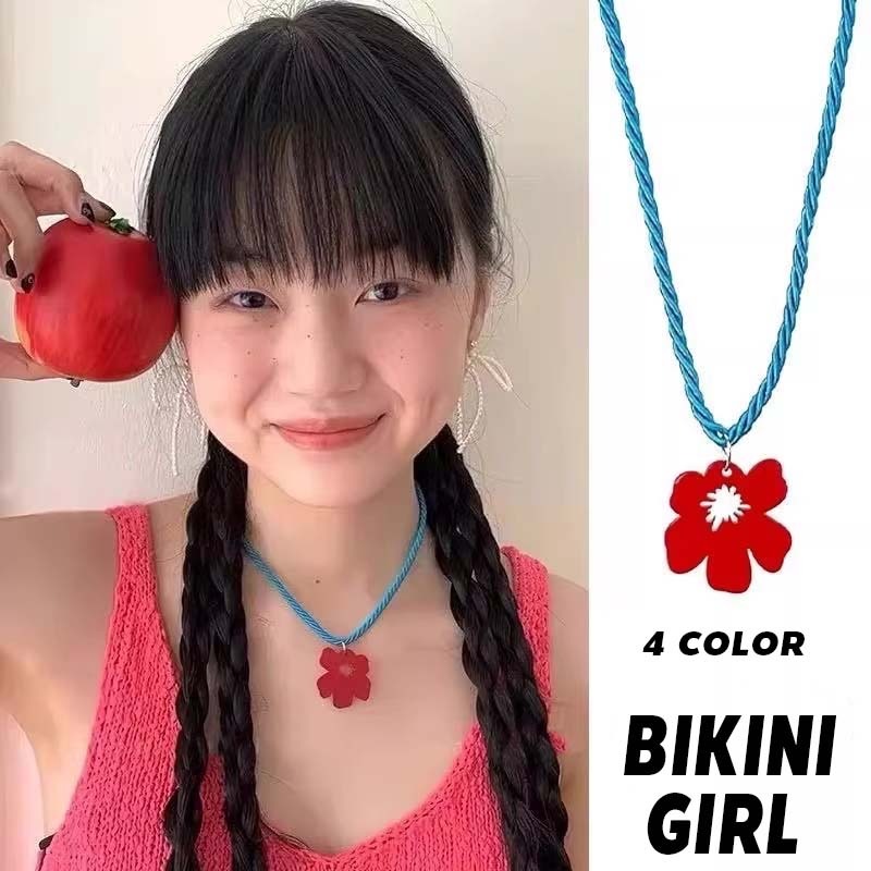 สร้อยคอผู้หญิง ลายดอกไม้ น่ารัก ทันสมัย สไตล์ญี่ปุ่น ใช้ได้หลากหลาย ฤดูร้อน ชายหาด สีสันสดใส สไตล์หลากหลาย
