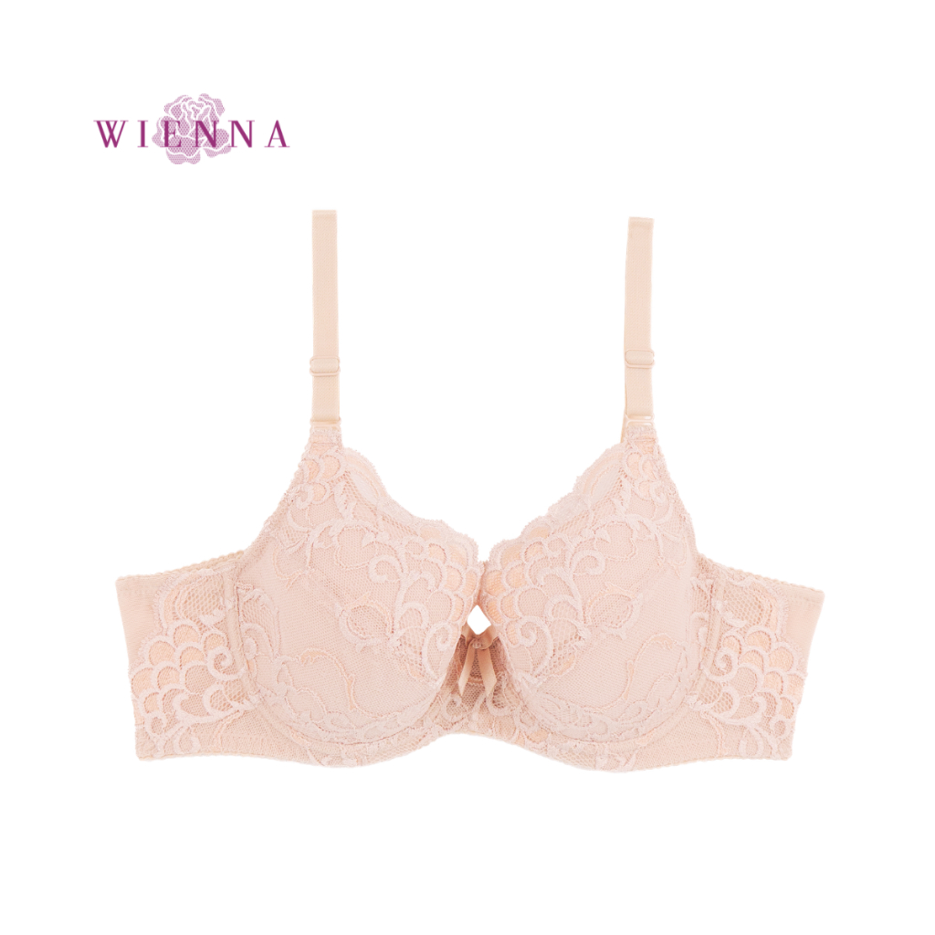 WIENNA เสื้อชั้นใน New Product Lace DB91424 ชุดชั้นใน มีโครง สีเนื้อ Carnation Rose