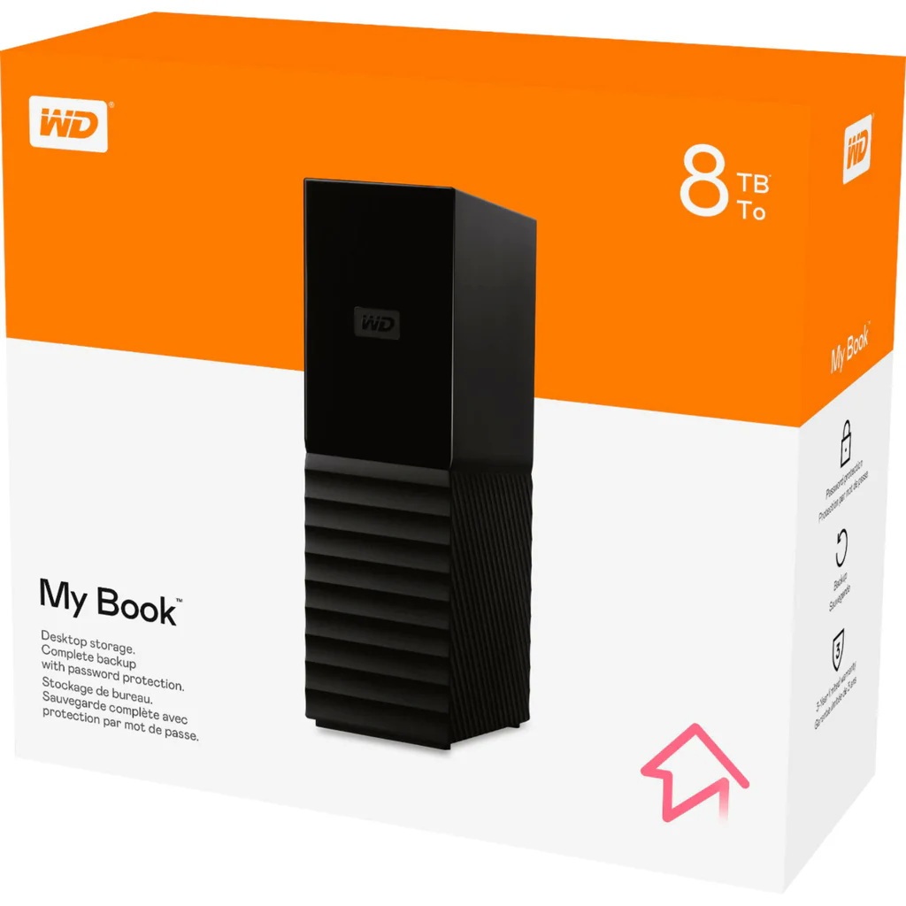 8TB EXTERNAL HDD (ฮาร์ดดิสก์ภายนอก) WD MY BOOK (WDBBGB0080HBK)