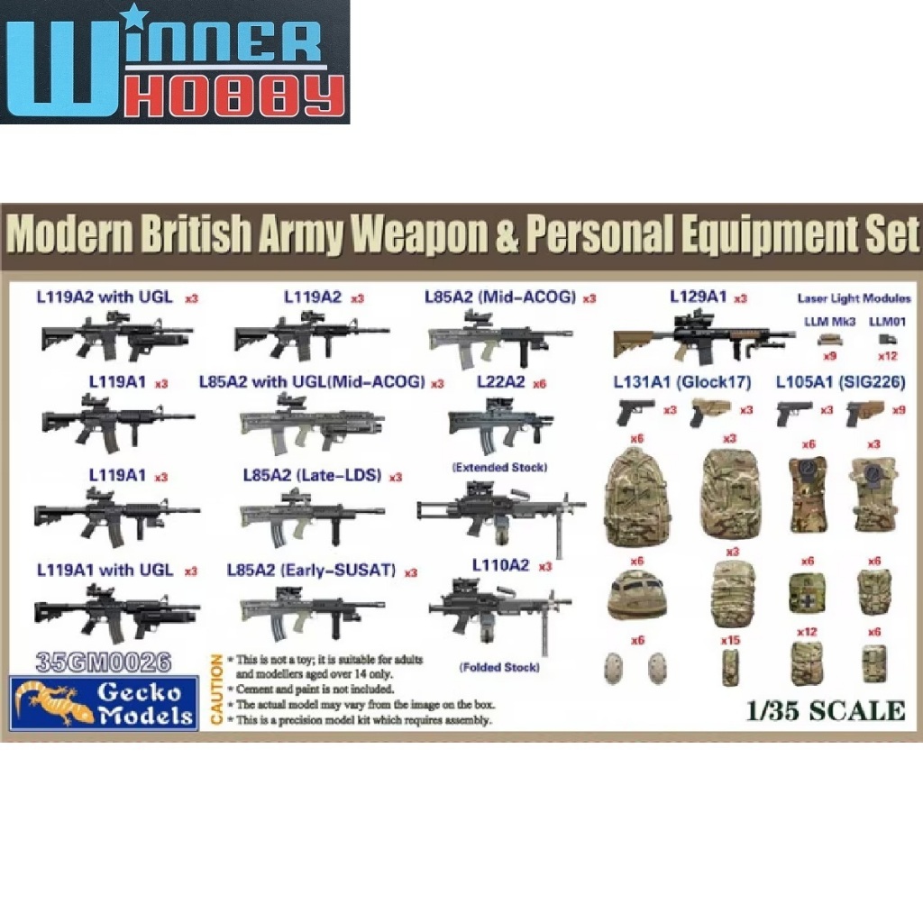 Gecko Models 35GM0026 British Army Armament, Personal Equipment Set 1/35 โมเดลทหาร แบบประกอบ ฟิกเกอร