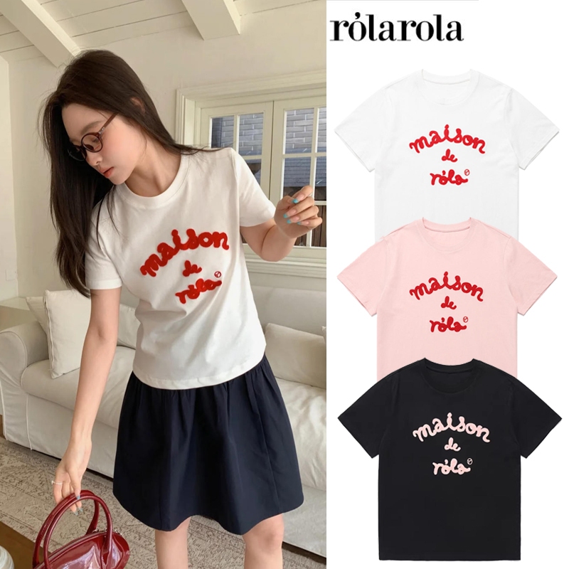 Rolarola Maison Rola Embroidery T-shirt วอนยอง เสื้อเกาหลี ระบายอากาศดี