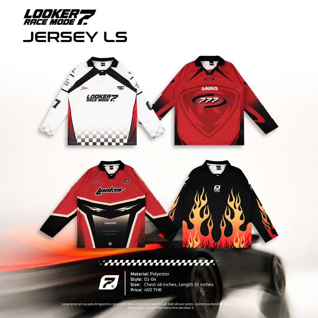 เสื้อโปโลแขนยาว  LOOKER – RACE MODE 07 / JERSEY LS