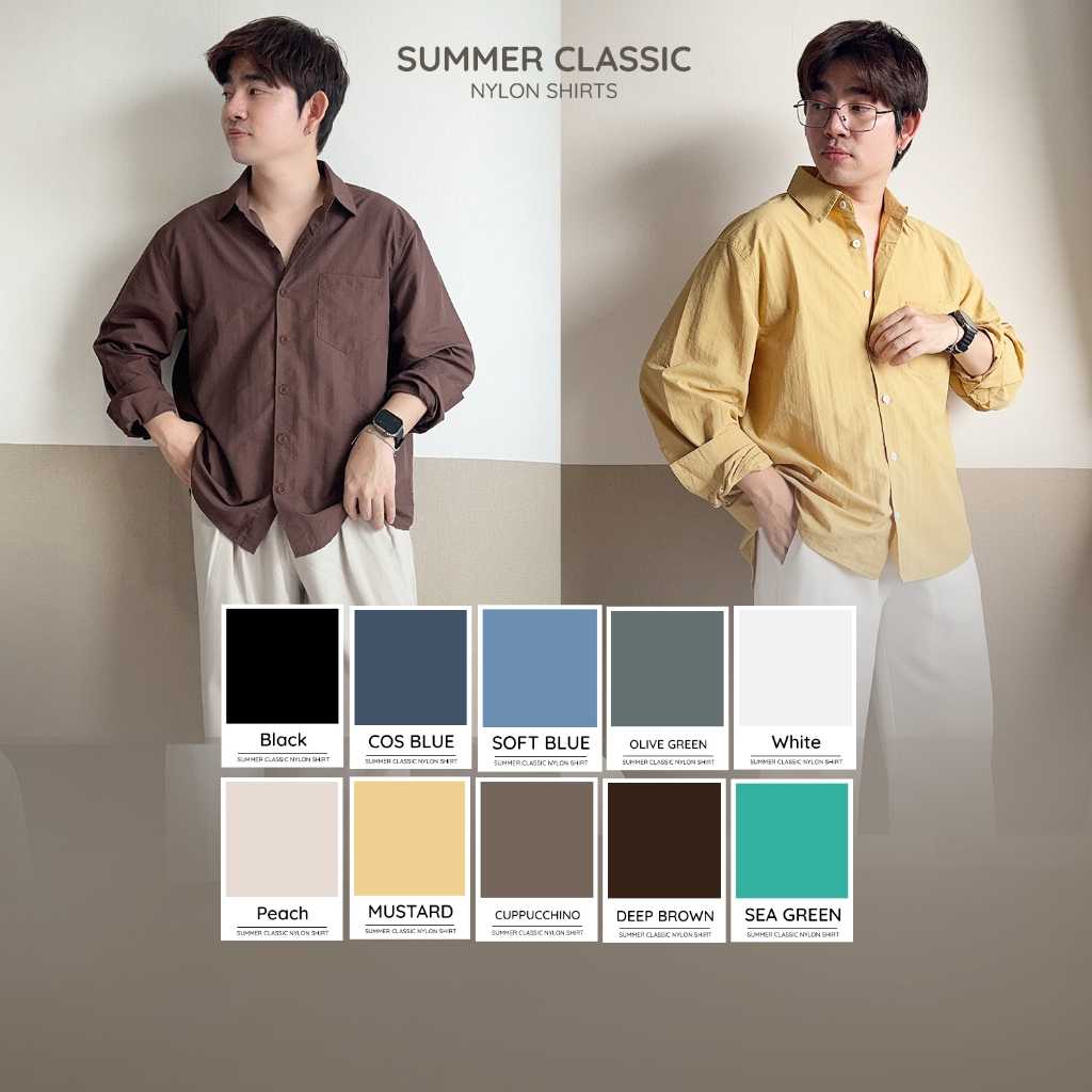 SUMMER CLASSIC NYLON SHIRTS - เสื้อเชิ๊ตแขนยาวผ้าไนลอน