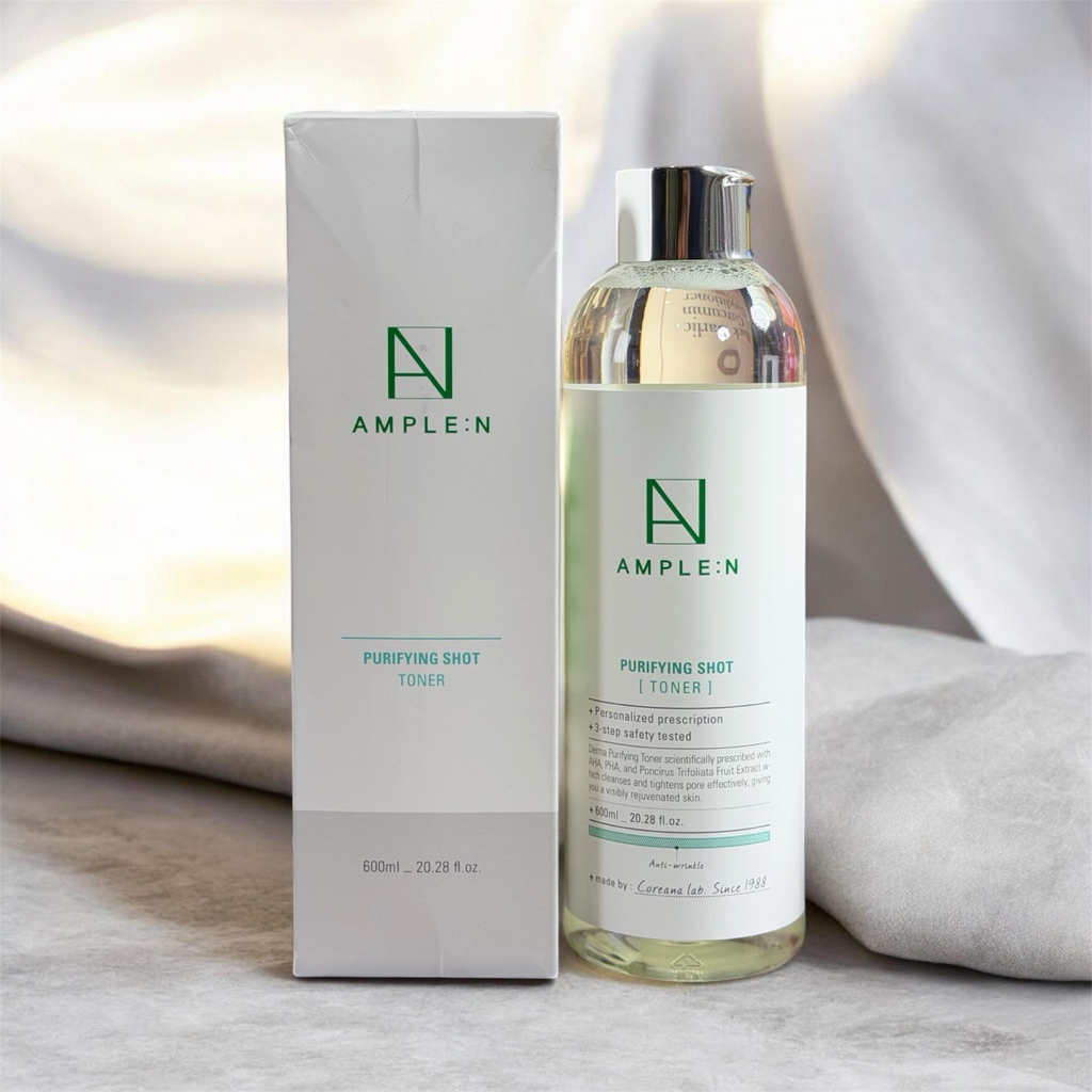 โทนเนอร์เกาหลี Ample:N 600ml สูตร Purifying ผลัดเซลล์ผิวอย่างอ่อนโยน ผิวสะอาดใส ลดความมัน รูขุมขนเล็กลงชัดเจน