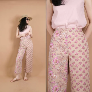 Elastic Waist Pants 2-Tone by Indian Cotton