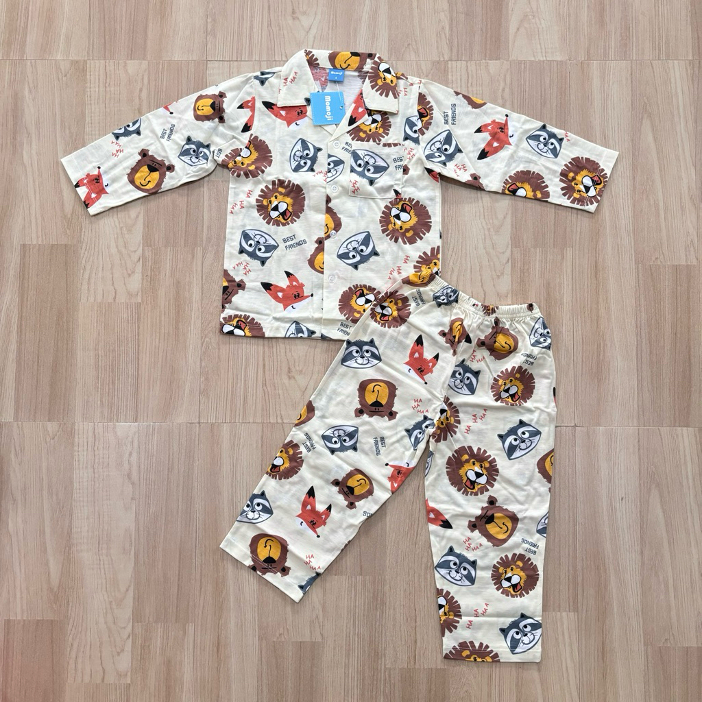 (New!) Josilins (Momoji) - ชุดนอนเด็กผู้ชาย ลายสิงโต🦁สีเหลือง / Size 4