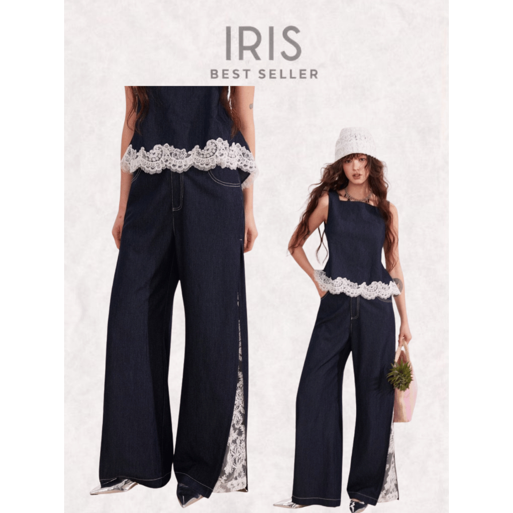สินค้าลิขสิทธิ์แท้ IRIS BOUTIQUE IS73307-IP73307-2 Denim muse blouse-pants กางเกง ดูดี เนื้อผ้าดี ราคา ถูกที่สุด ดีลบีเคเค