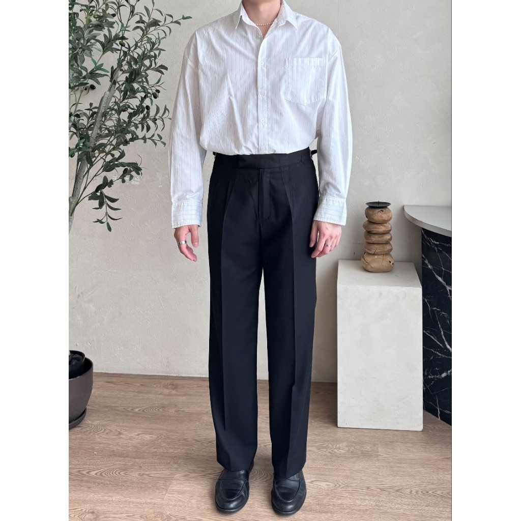 VINCH Pleated Wide Legs - All Black