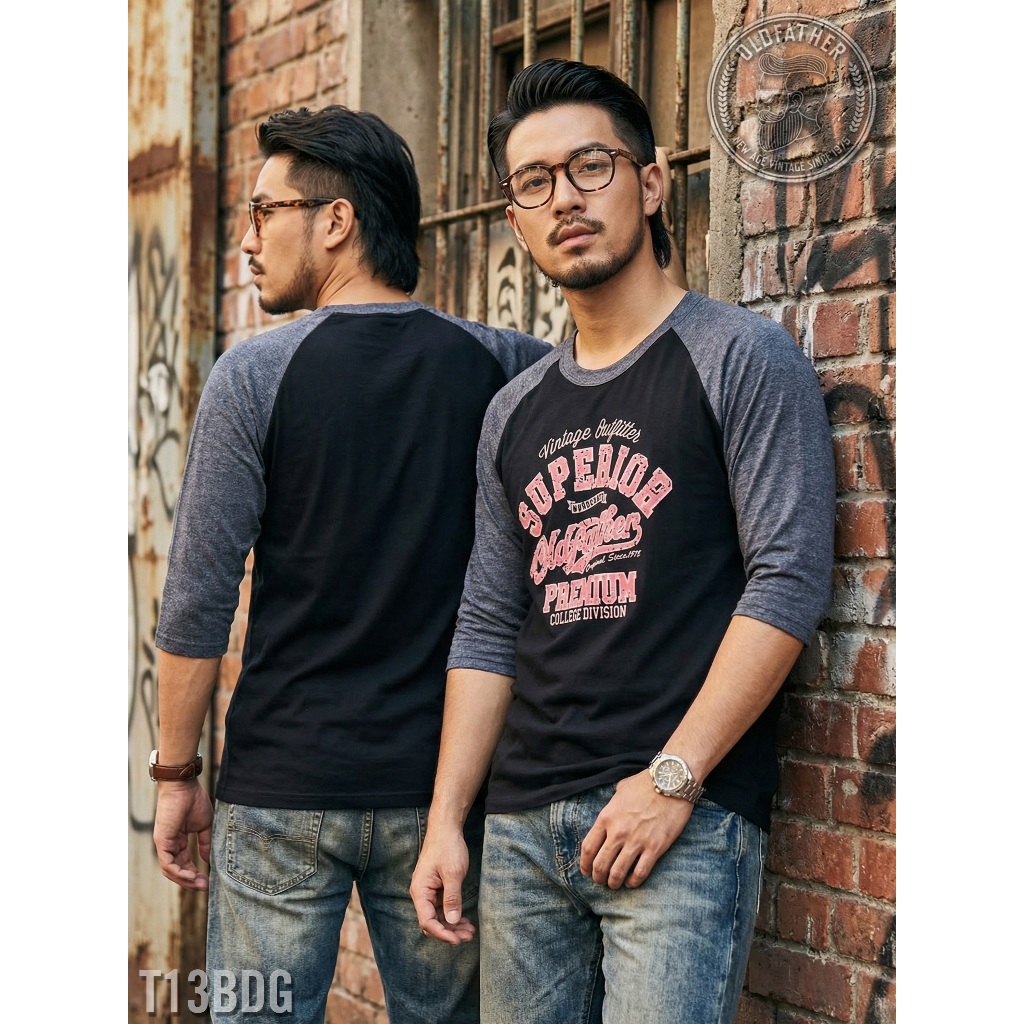 เสื้อแขนสามส่วนวินเทจ College division  Vintage ( รหัสสินค้า T 13 )