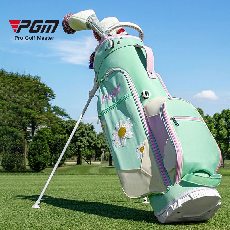 กระเป๋าใส่ไม้กอล์ฟ 5 ช่อง มีขาตั้ง สีเขียวลายดอกเดซี่ (QB188) PGM Golf Daisy Stand Bag ราคา ถูกที่สุด ดีลบีเคเค แกลเลอรีภาพที่ 4