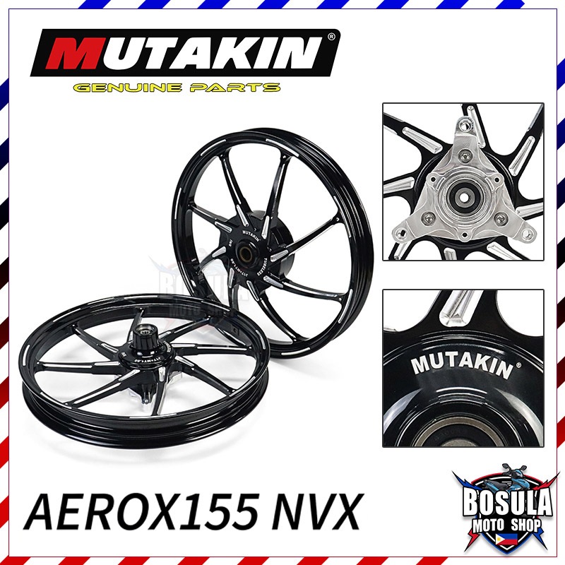 MUTAKIN ล้อแม็ก 801 RIM ล้อแม็กคลิก สำหรับ YAMAHA  AEROX155 NVX ล้อแม็กพร้อมลูกปืนบูช ล้อแม็ก 1.6*1.6 ขอบ17
