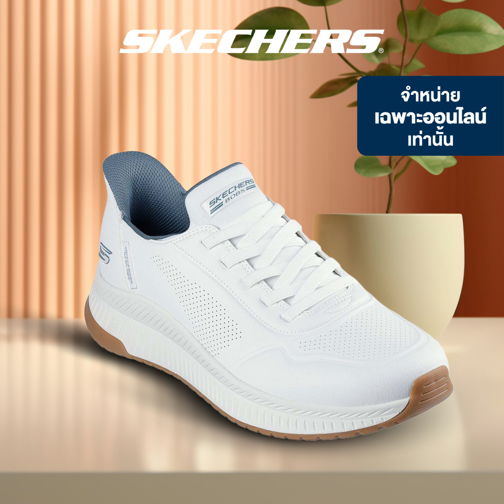 Skechers สเก็ตเชอร์ส รองเท้าผู้ชาย Men Online Exclusive Bobs Squad 4 Shoes - 118424-WHT