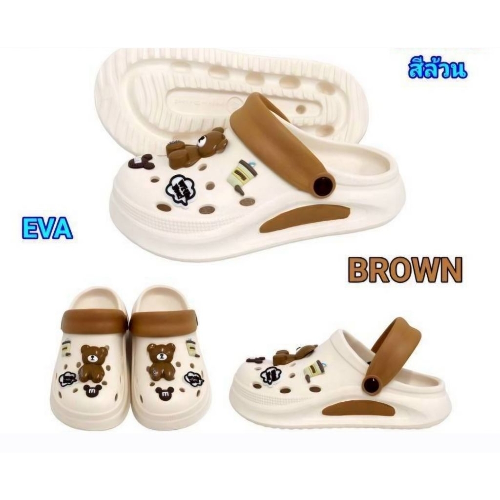 รองเท้าหัวโต BDstar EVA รุ่นBDE738 พื้นหนา 3 Cm สามารถถอดพื้นได้ ใส่สบาย เบา (ไซร์36-41) ***แนะนำลด1 ไซร์ ****