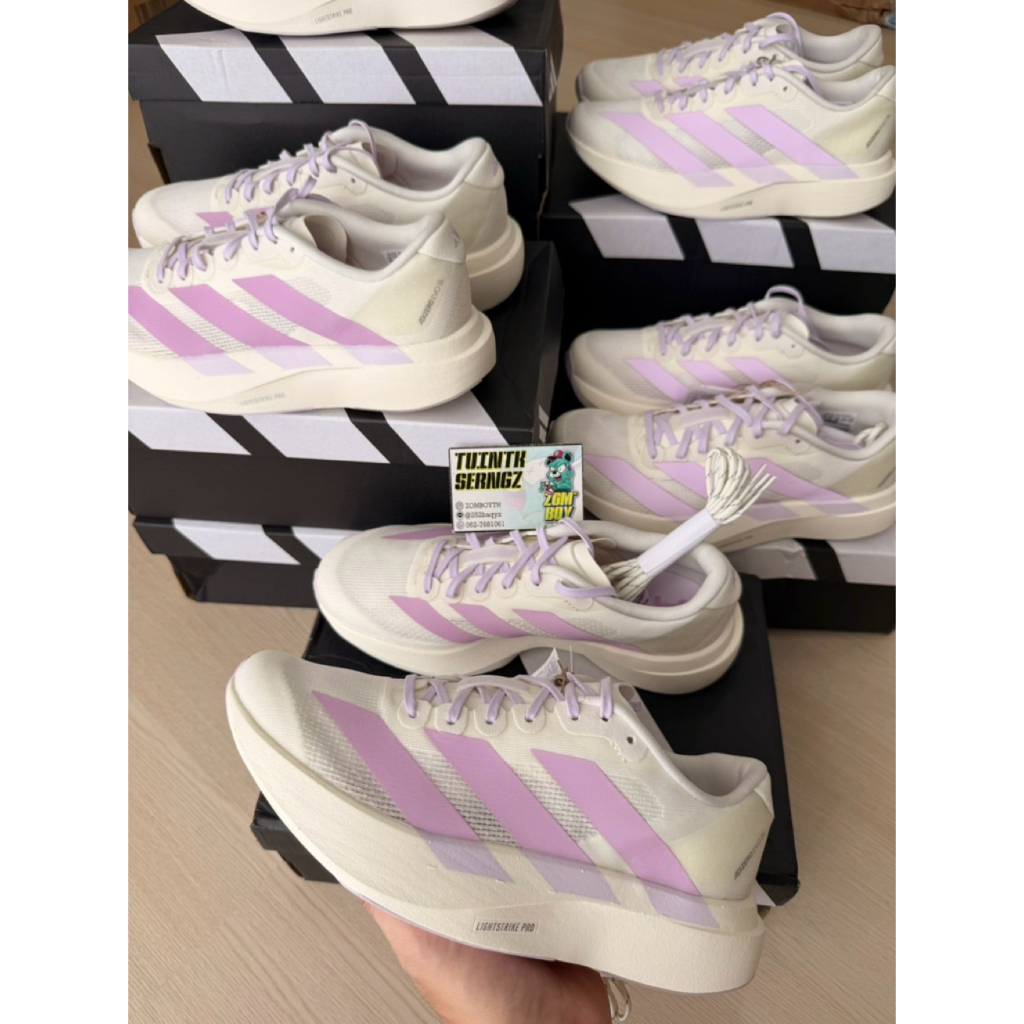 [พร้อมส่งในไทย ]ADIDAS ADIZERO EVO SL Bliss Lilac Ice Lavender / Light Purple +แถมเชือกรีเฟล็กซ์[มือ 1 ของแท้ %]