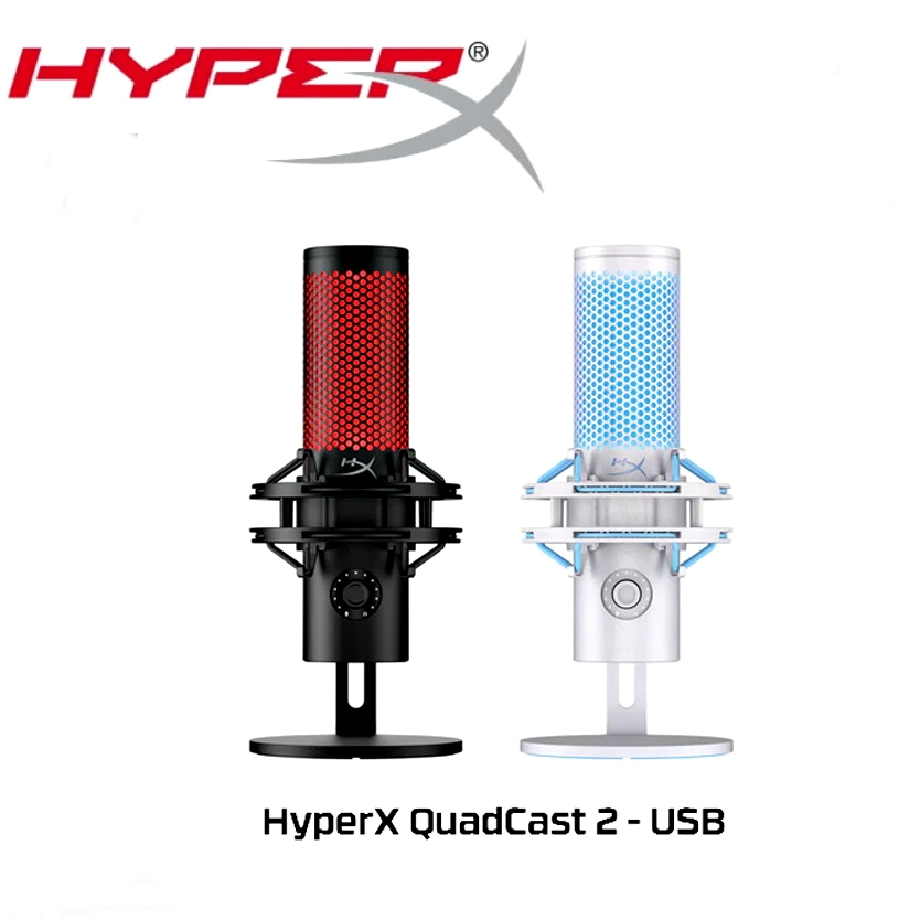 MICROPHONE (ไมโครโฟน) HyperX QUADCAST 2 STANDALONE MICROPHONE : 872V1AA / AN1D9AA