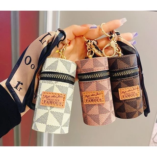 (B-2904)🔥พร้อมส่ง กระเป๋าสไตล์เกาหลี กระเป๋าใส่เหรียญ, มินิ, แบบพกพา, พวงกุญแจดอกไม้, กระบอก