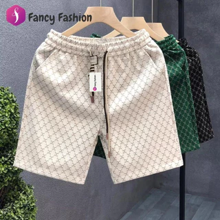 FancyFashionM-3XL กางเกงขาสั้นผู้ชาย ไซส์ใหญ่ ลําลอง ทรงหลวม ผ้าไหมน้ําแข็งมีน้ําหนักเบาและระบายอากาศได้ดี ขาวแฟชั่นชาย
