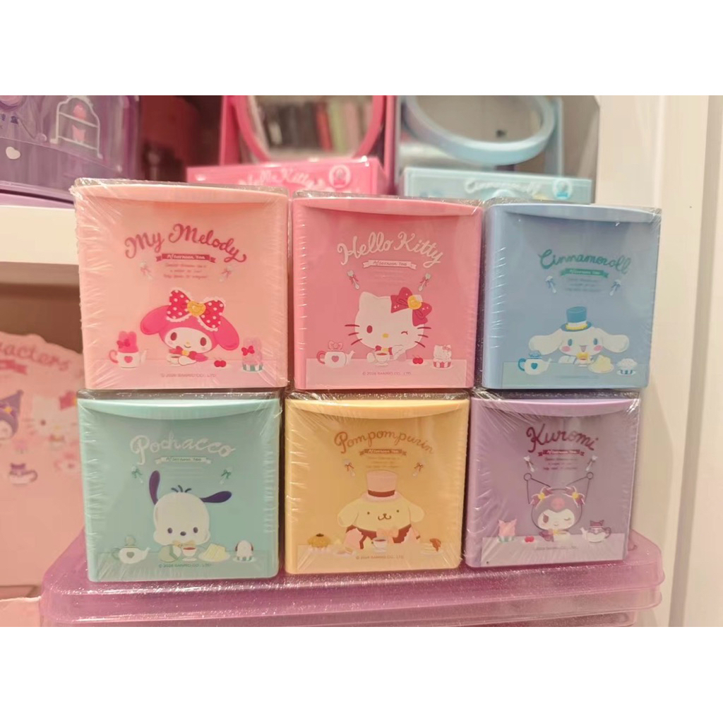 พร้อมส่ง กล่องเก็บของจิ๋ว กลิตเตอร์ วางซ้อนต่อกันได้ Sanrio x Miniso ลิขสิทธิ์แท้
