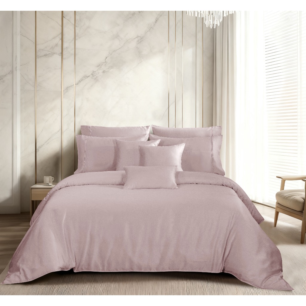 [ราคาโปร] Akemi ผ้าปูที่นอน 6ฟุต 3 ชิ้น Tencel  รุ่น Earnest Dobby 1200 เส้นด้าย