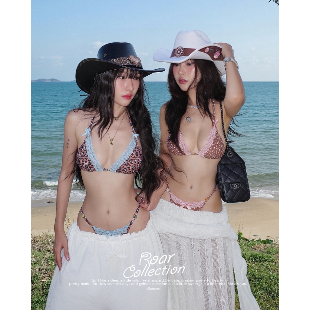 พรีออเดอร์ [ICEBLINK] Roar collection บิกินี่ลูกไม้ลายเสือและกวาง