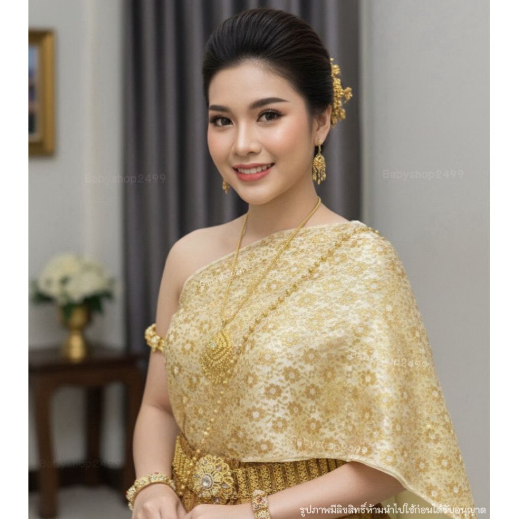 สไบ สไบสำหรับชุดไทย สไบเด็กโต - สไบผู้ใหญ่ ✅ส่งฟรี (สำเร็จรูป2ชั้น) (ไม่รวมผ้าถุง) ✅ จัดส่งใน 1 วัน sabai for Thaidress