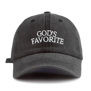 God’s Favorite Embroidered Minimal Cap หมวกแก๊ปเฟดสีเทา “God’s Favorite” ลุคสตรีทพรีเมียม