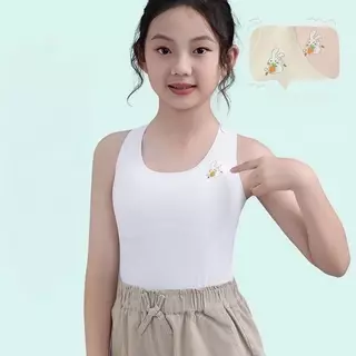 YANINDA เสื้อซับในเด็กหญิง เสื้อกล้ามนักเรียน ลายการ์ตูน ตัวยาว ไร้รอยต่อ สวมใส่ใต้ชุดนักเรียน #2504