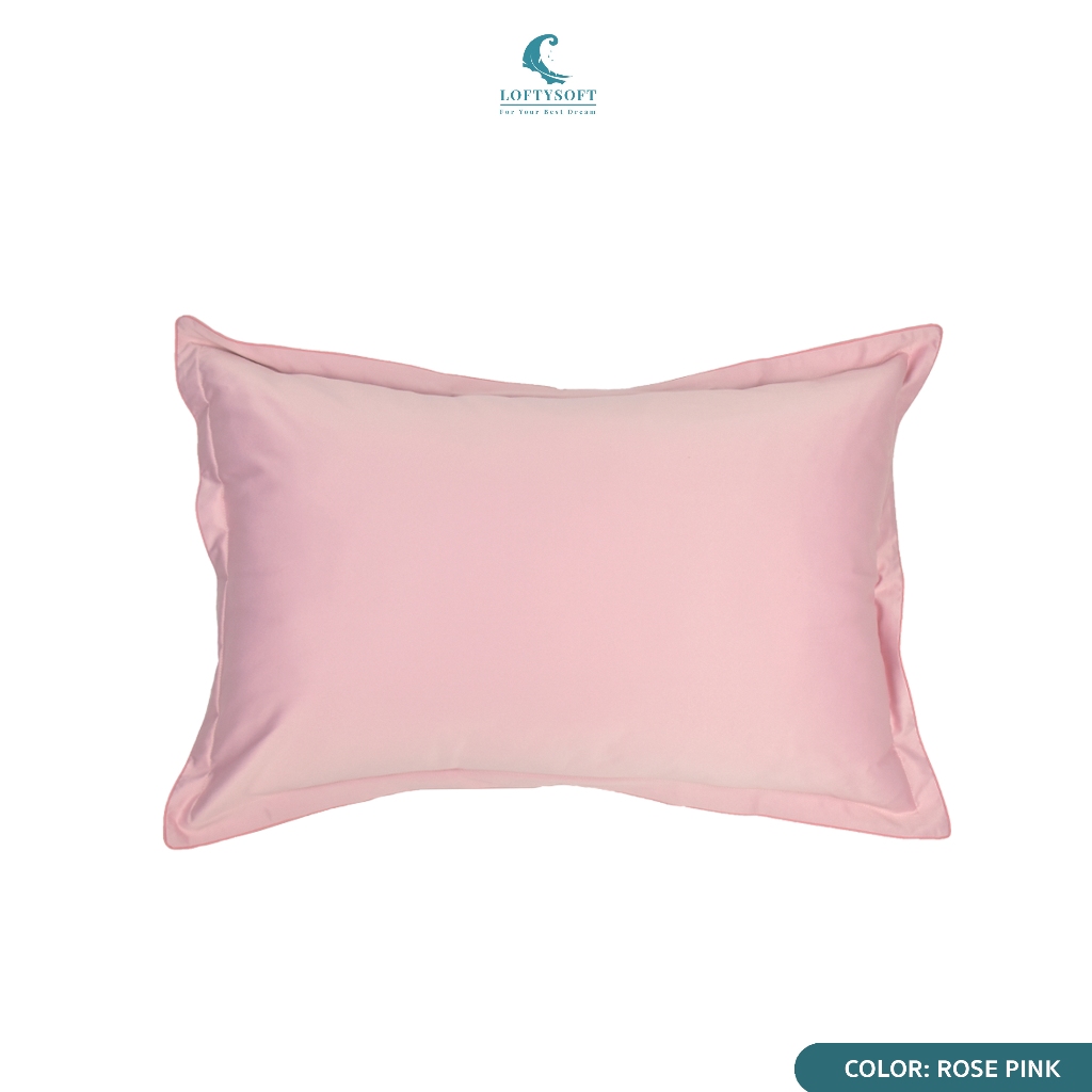 LOFTYSOFT ปลอกหมอน CottonSilk 550 เส้นด้าย Elegance - Rose Pink