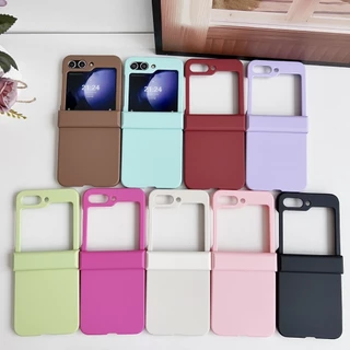 พร้อมส่งจากไทย ! เคสฟลิปสีเรียบกันกระแทกดีเยี่ยม (2211) พร้อมที่กันรอยโลโก้ for Samsung Galaxy Z Flip7 Flip6 Flip5