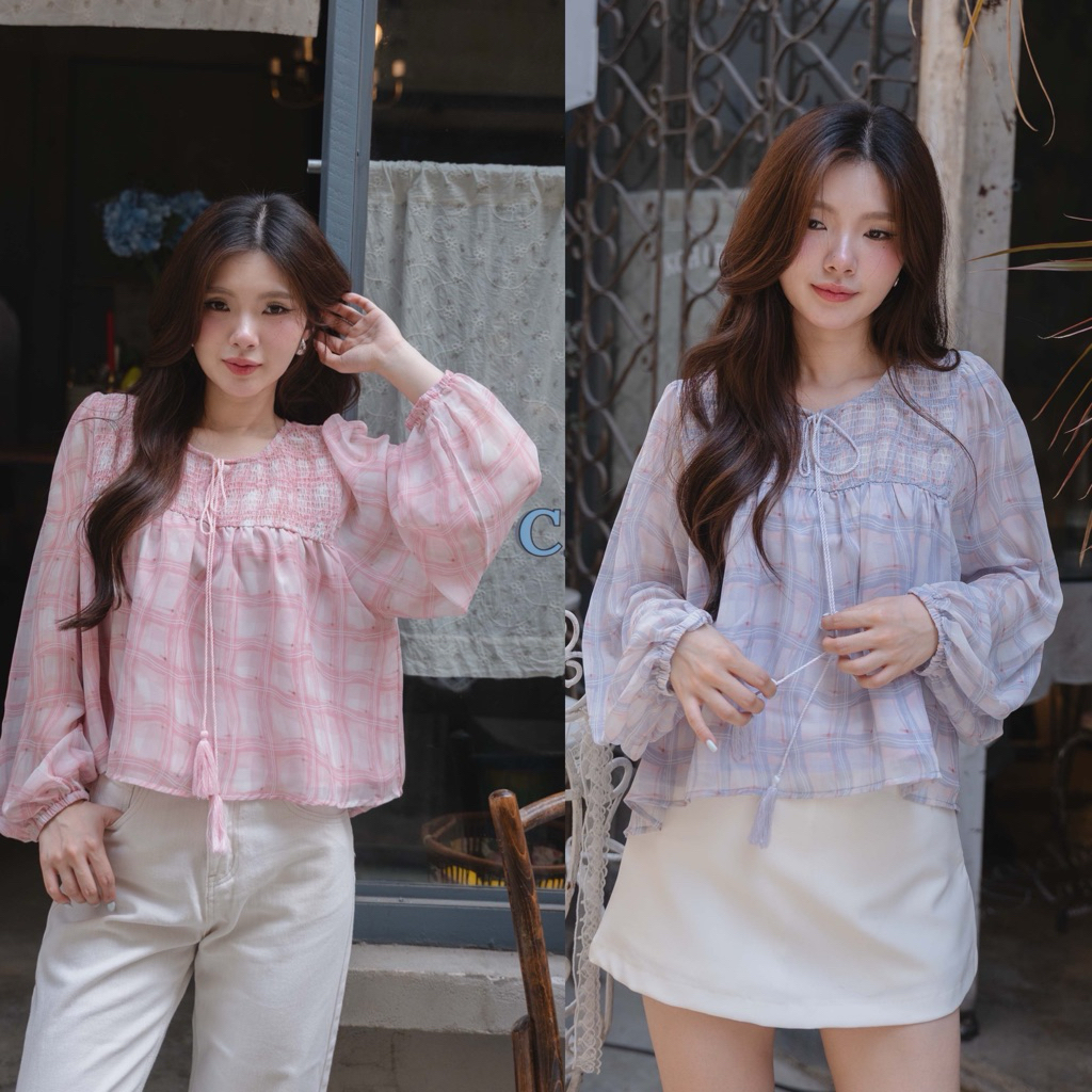 Pamlook Iris top ผ้าลายตาราง