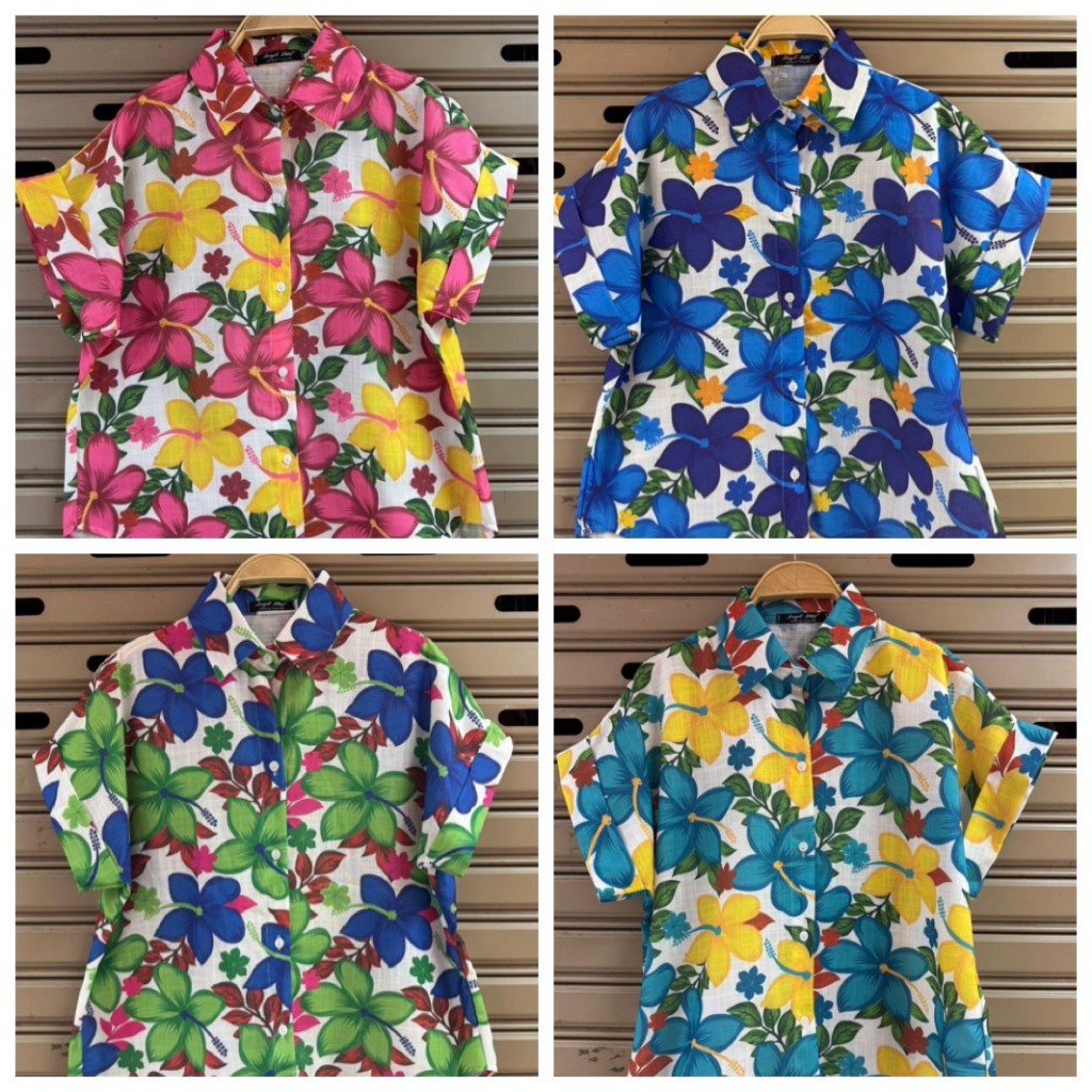 ป้าย Angle เสื้อผ้าฝ้ายพิมพ์ลายแขนเบิ้ล อก 44 นิ้ว ยาว 25 นิ้ว