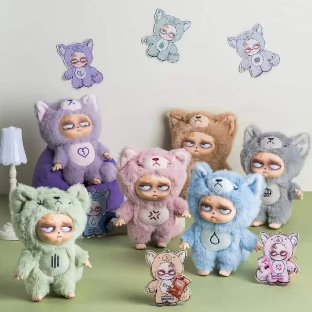 ( พร้อมส่ง ) กล่องสุ่ม / ยกบล็อก sleepless grumpipi v1 และ v2 พวงกุญแจ ตุ๊กตา