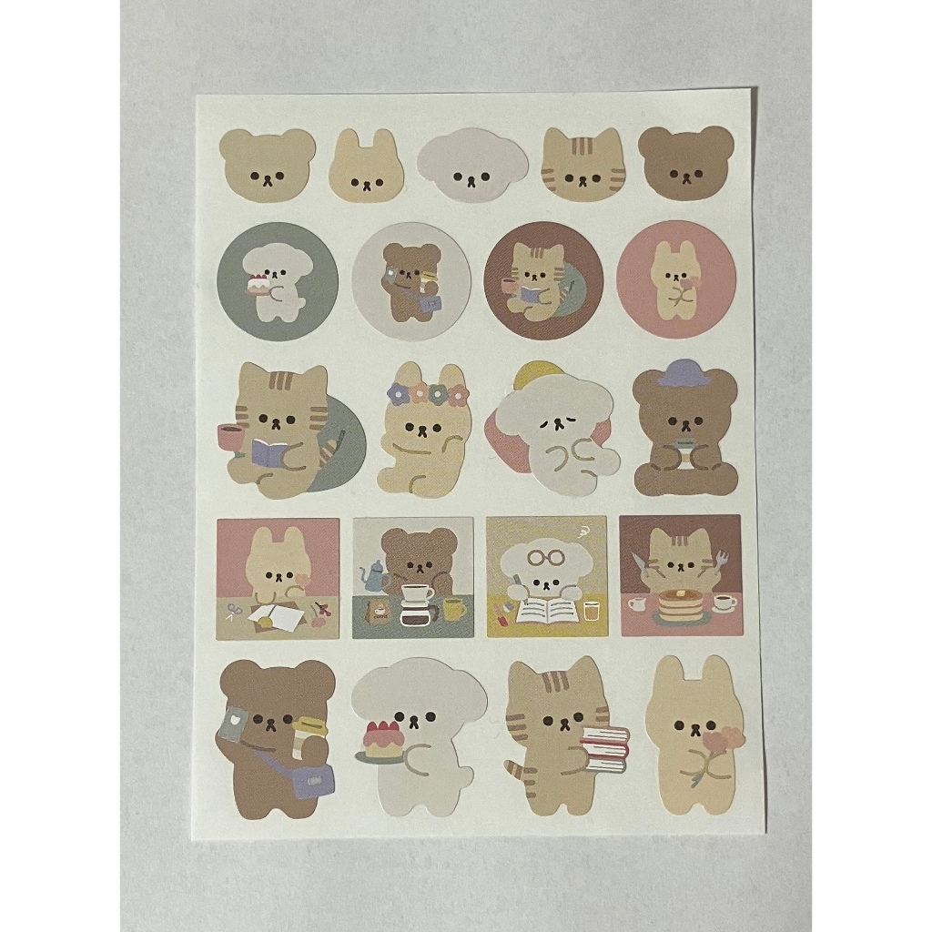 Cute Animal Friends Decorative Sticker Sheet
