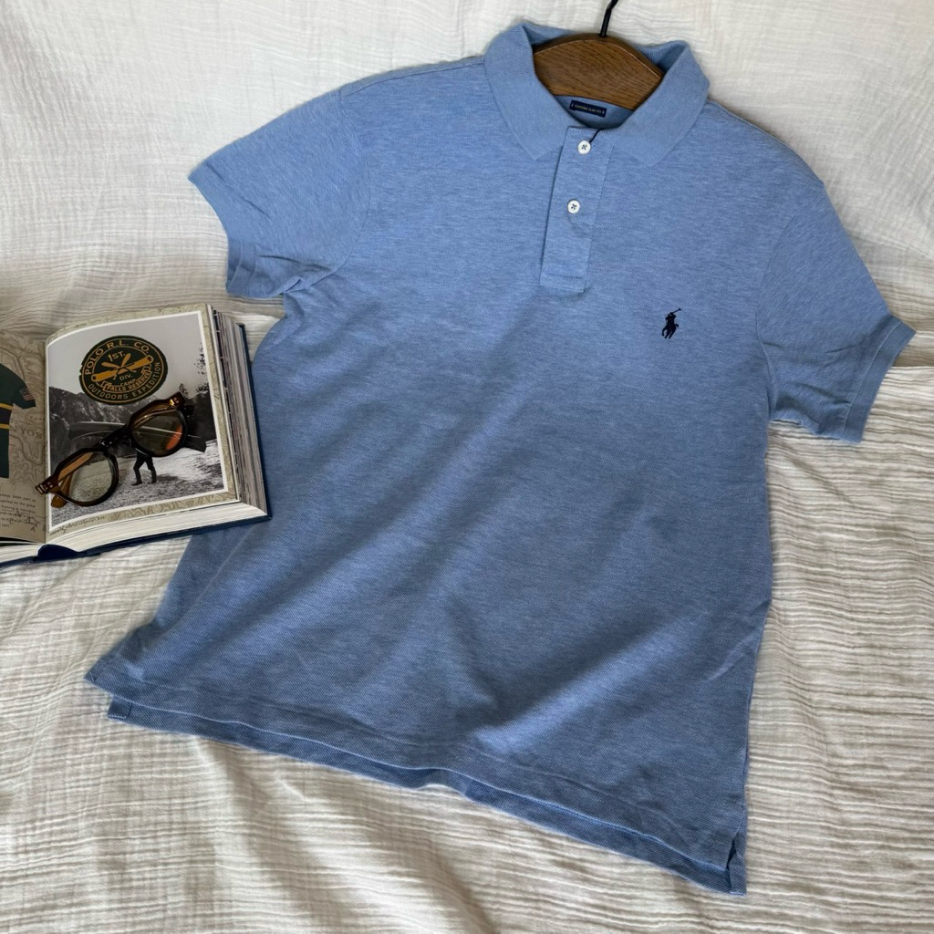 (light blue)Custom Slim Fit Basic Mesh Shirt 🫒