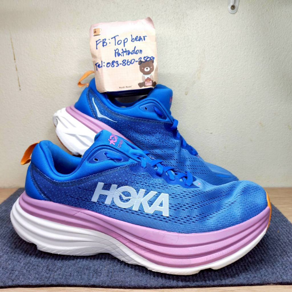 Hoka Bondi 8 Wide 💙🪯 มือสองของแท้💯 ไซส์ Eu41 26cm. D