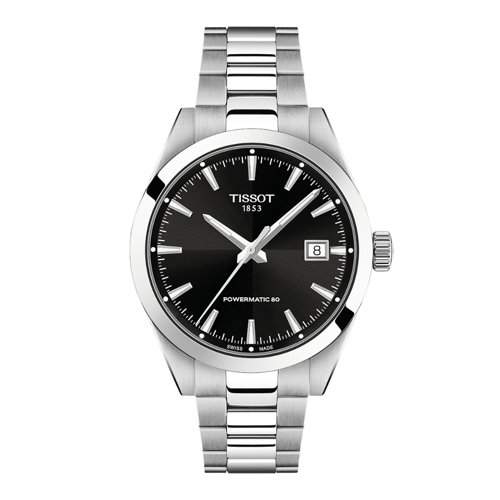 Tissot Gentleman 38mm Powermatic 80 เจนเทิลแมน 38 มม ออโต้ สีดำ เทา T1658071105100 นาฬิกาผู้ชาย