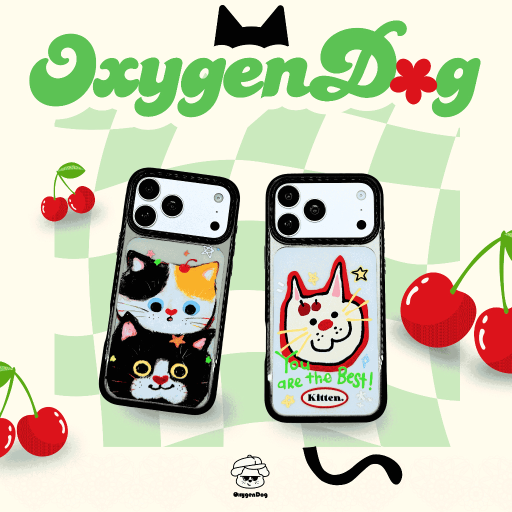Oxygendog case เคสไอโฟน ลายการ์ตูน น้องแมวน่ารัก For iPhone 17promax 17pro 16 ProMax 16 15 14 13