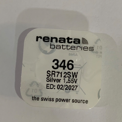 Renata ถ่านกระดุม 346 หรือ SR712SW, SR712 แบ่งจำหน่าย 1เม็ด 5เม็ด