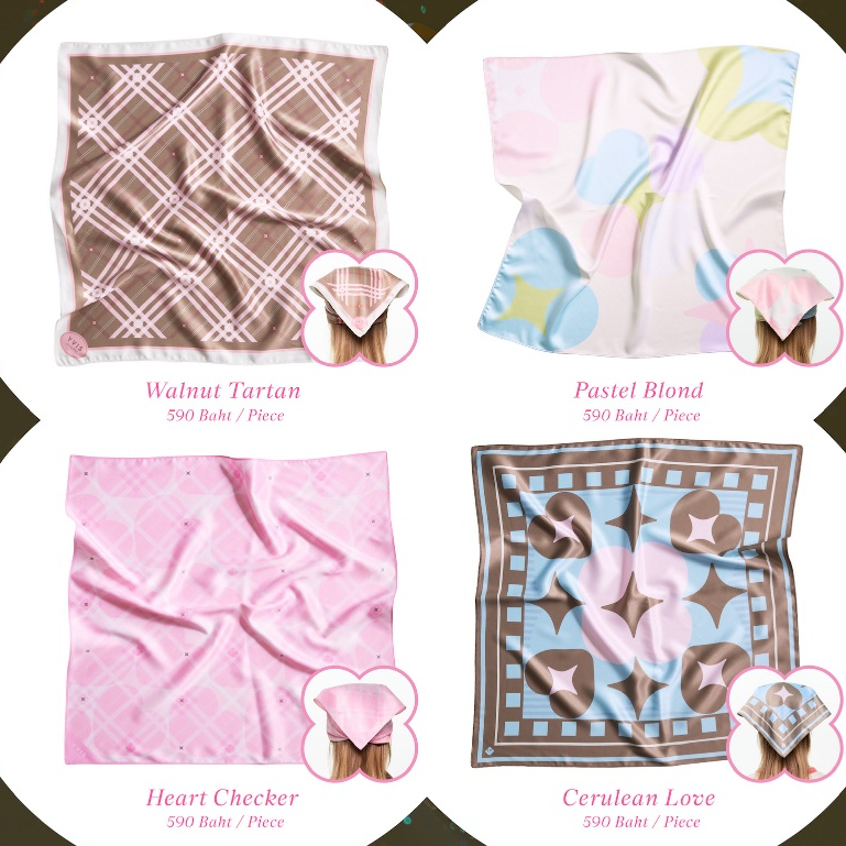 YVIS Silk Scarf  - Monogram Parade