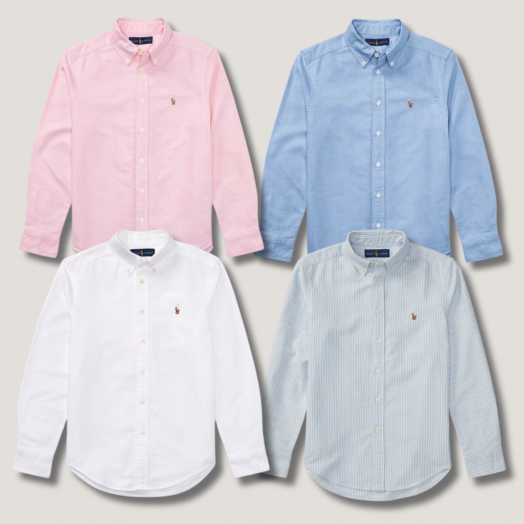 พร้อมส่ง☀️ Ralph Lauren cotton oxford shirt ของแท้100%(มีqr codeสแกนเช็คได้)👍🏻