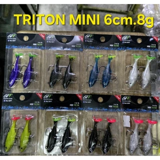ปลายางไททั้นมินิแพ็คคู่ขนาด6cm.8gมีสีล้วนและหางสี