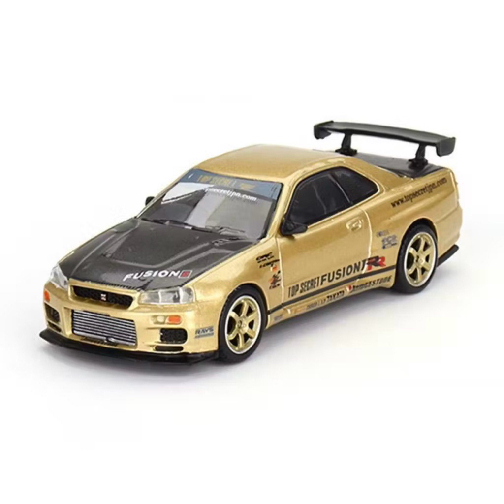 MiniGT 676 Nissan Skyline GT-R (R34) Top Secret Gold