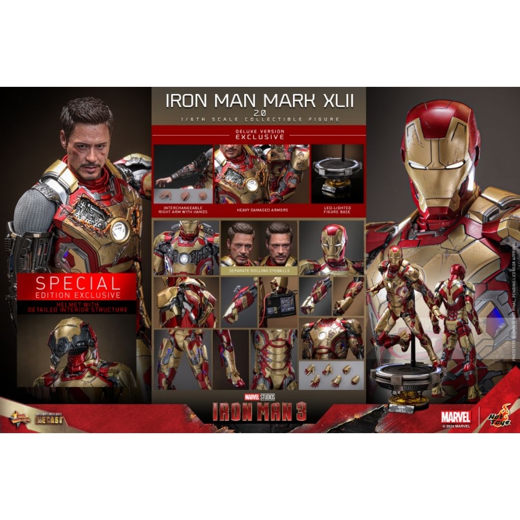 Hot Toys MMS759D66B Iron Man 3 - Iron Man Mark XLII (2.0) (Deluxe Version) [Special Edition] [มือสอง