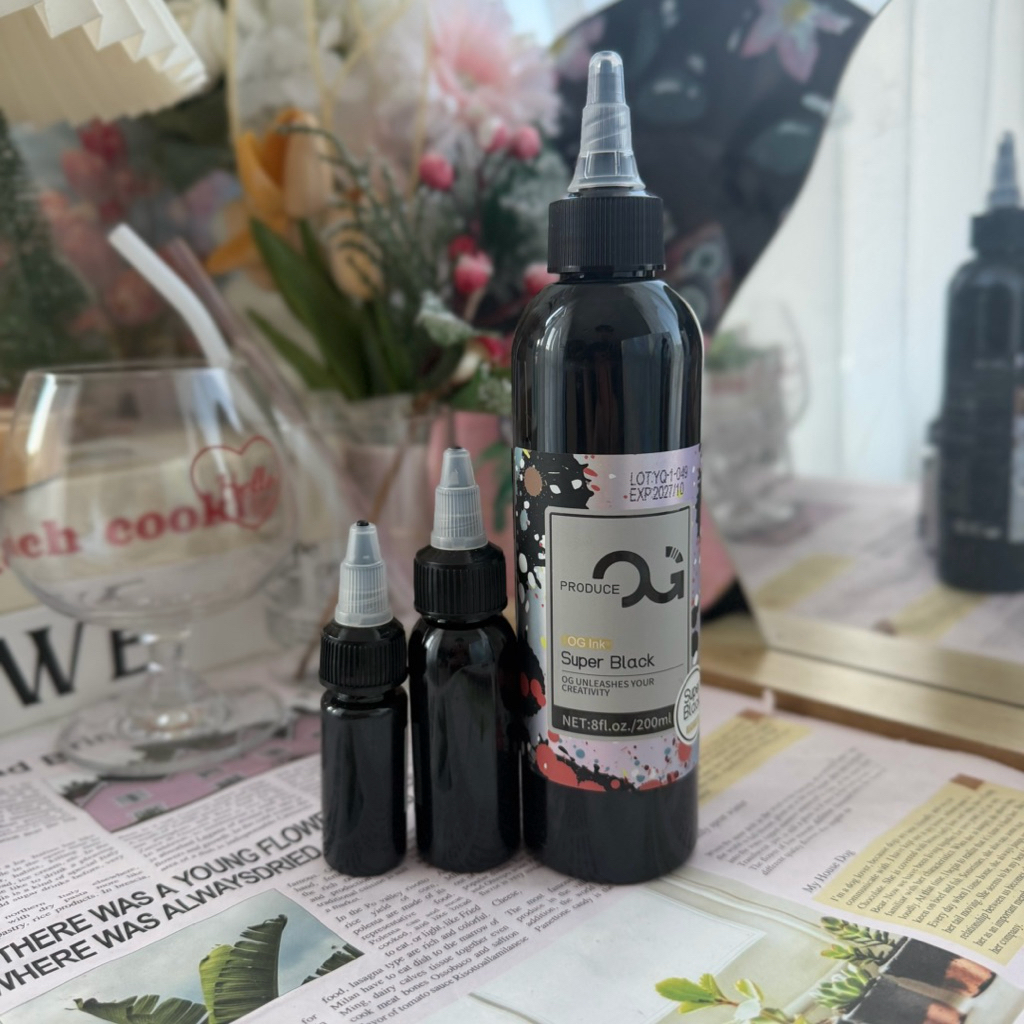 OG Ink Super Black หมึกสักสีดำพรีเมียม ดำสนิท ติดง่าย (แบ่งขาย)