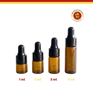 ขวดดรอปเปอร์สีชา ขนาด1/2/3/5ml ฝาดำ ขวดแก้วสีชา ใส่น้ำหอม น้ำมันหอมระเหย ขวดเซรั่ม