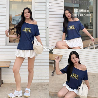 RICHYGIRL | Lena Top เสื้อปาดไหล่ผ้าสลาฟ ซีทรู ใส่สบายระบายอากาศได้ดี เสื้อสงกรานต์