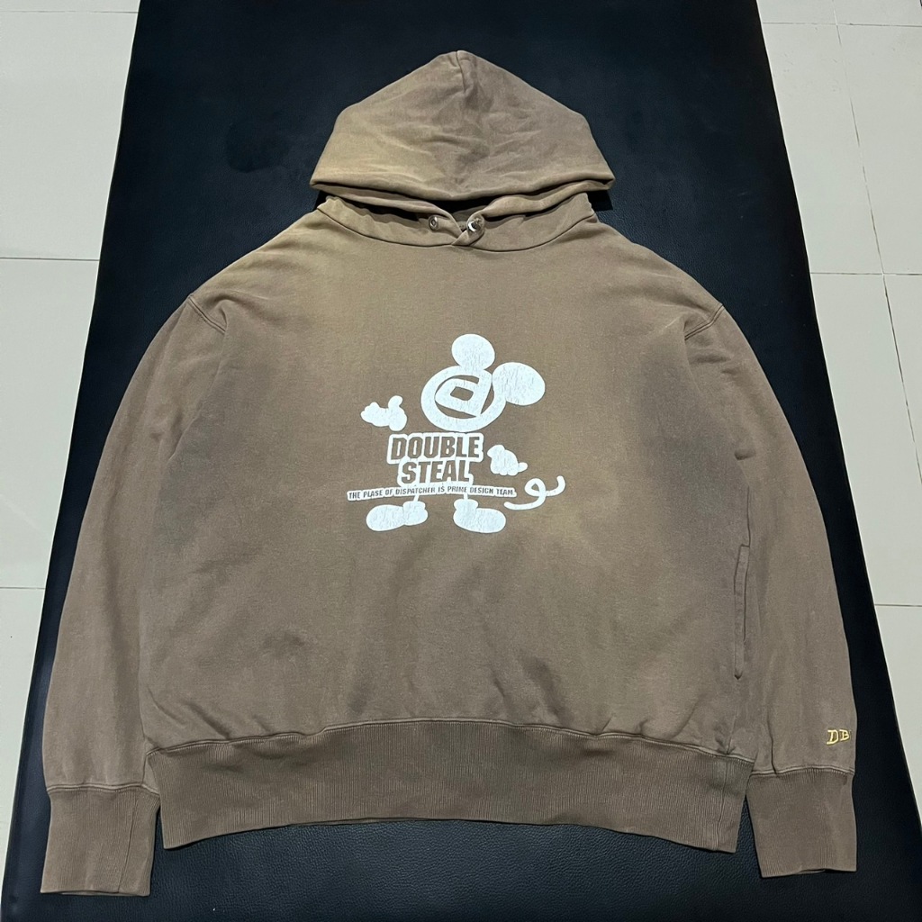 DOUBLE STEAL Mickey Mouse Faded Hoodie