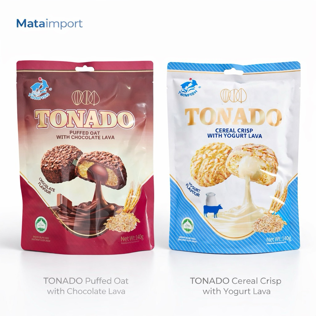TONADO พัฟโอ๊ต สอดไส้ช็อกโกแลตลาวา ขนาด 140 กรัม ขนมจากแบรนด์ชั้นนำ รสชาติอร่อย